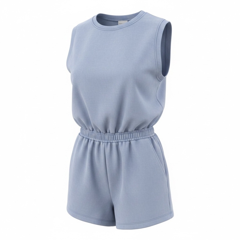 Abercrombie & Fitch Soft Lounge Romper Blue Sleeveless Large Tall